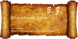 Blazsicsek Zita névjegykártya